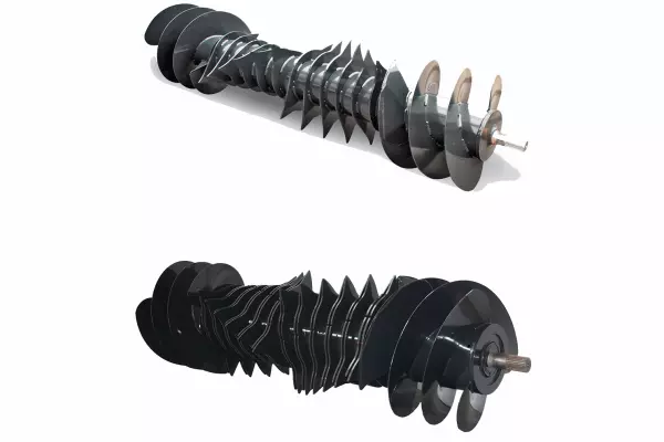 La conception du rotor OPTIFEED de 48 cm de diamètre, où les dents du rotor et la fonction de vis sans fin sont combinées sur un seul arbre