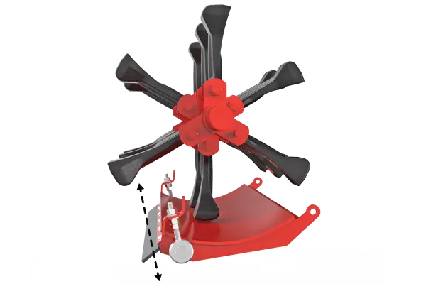 Une illustration montrant le marteau et l’ajustabilité du carénage.