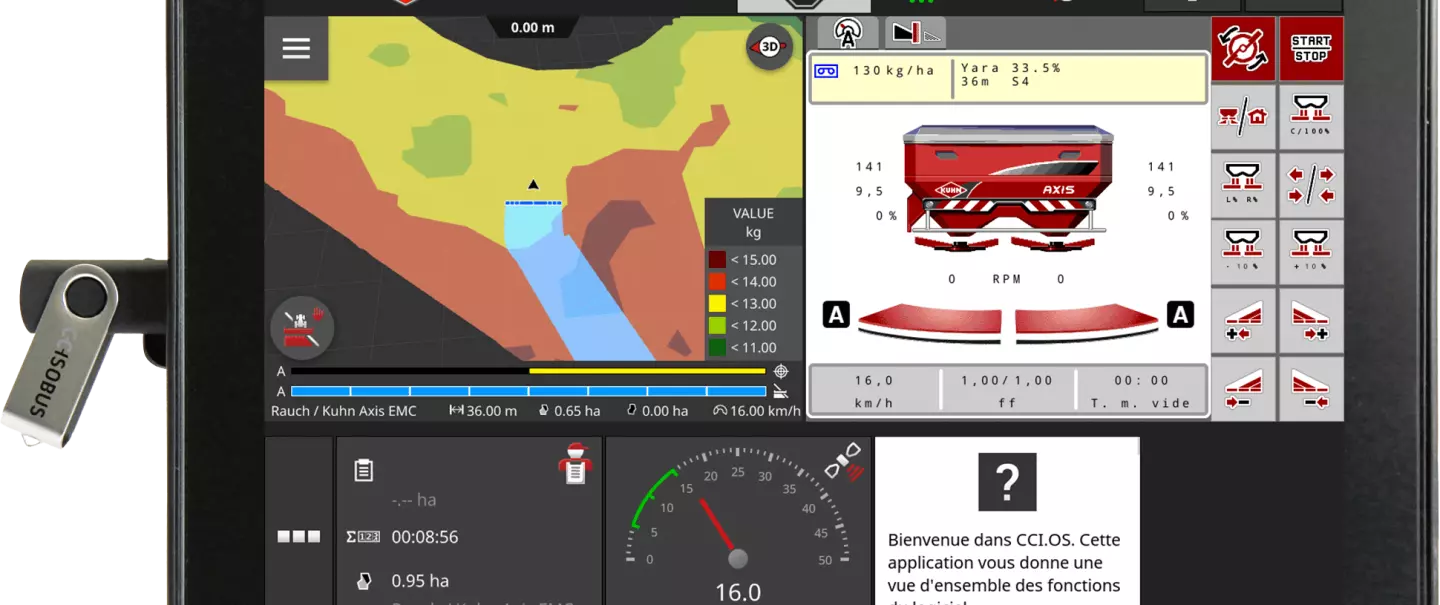Terminal ISOBUS CCI 1200 avec AXIS