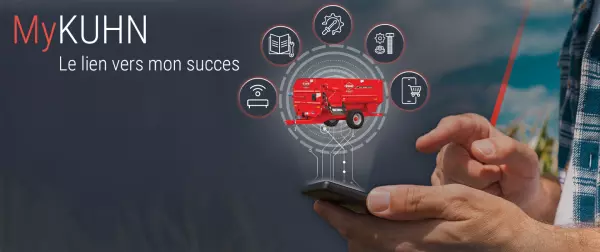 MyKUHN image of phone, machine sil and icons