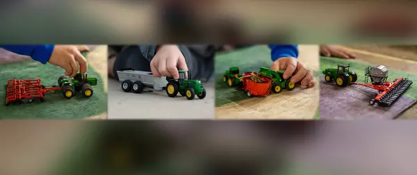 Collage image of KUHN scale model toys